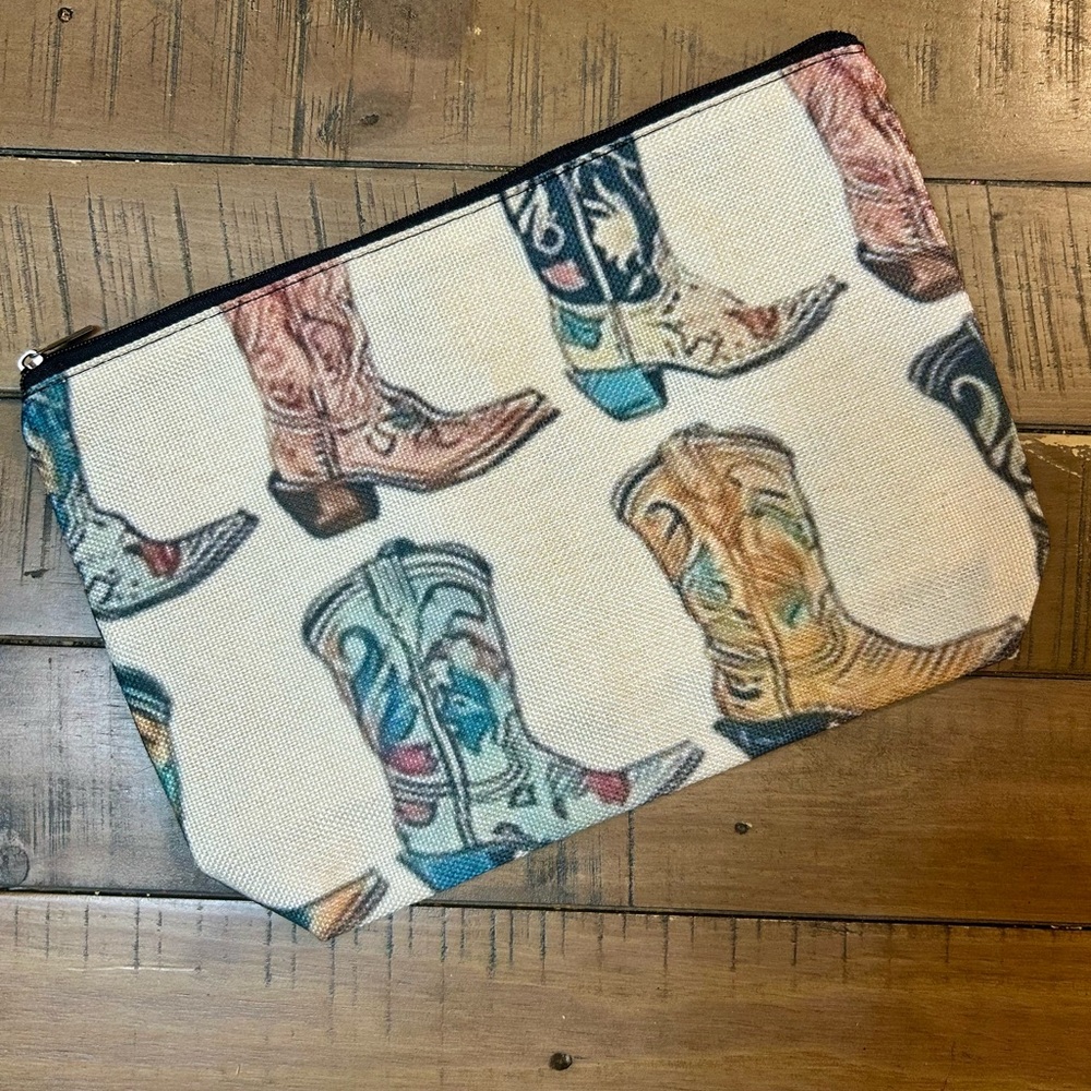 Colorful Cowboy Boot Print Cosemetic Bag - Picture 6 of 6